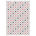 Poker Playing Card Suits Pattern Print Curtain
