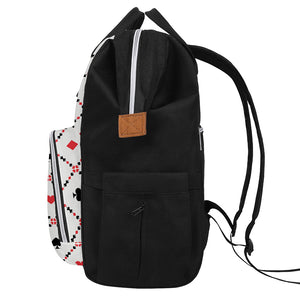 Poker Playing Card Suits Pattern Print Diaper Bag