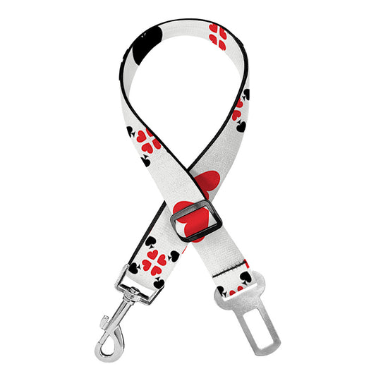Poker Playing Card Suits Pattern Print Dog Seat Belt