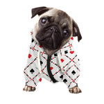 Poker Playing Card Suits Pattern Print Dog Zip Up Hoodie