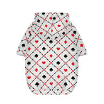 Poker Playing Card Suits Pattern Print Dog Zip Up Hoodie