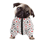 Poker Playing Card Suits Pattern Print Dog Zip Up Jacket