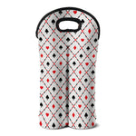 Poker Playing Card Suits Pattern Print Double Neoprene Wine Tote