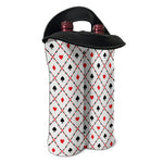 Poker Playing Card Suits Pattern Print Double Neoprene Wine Tote