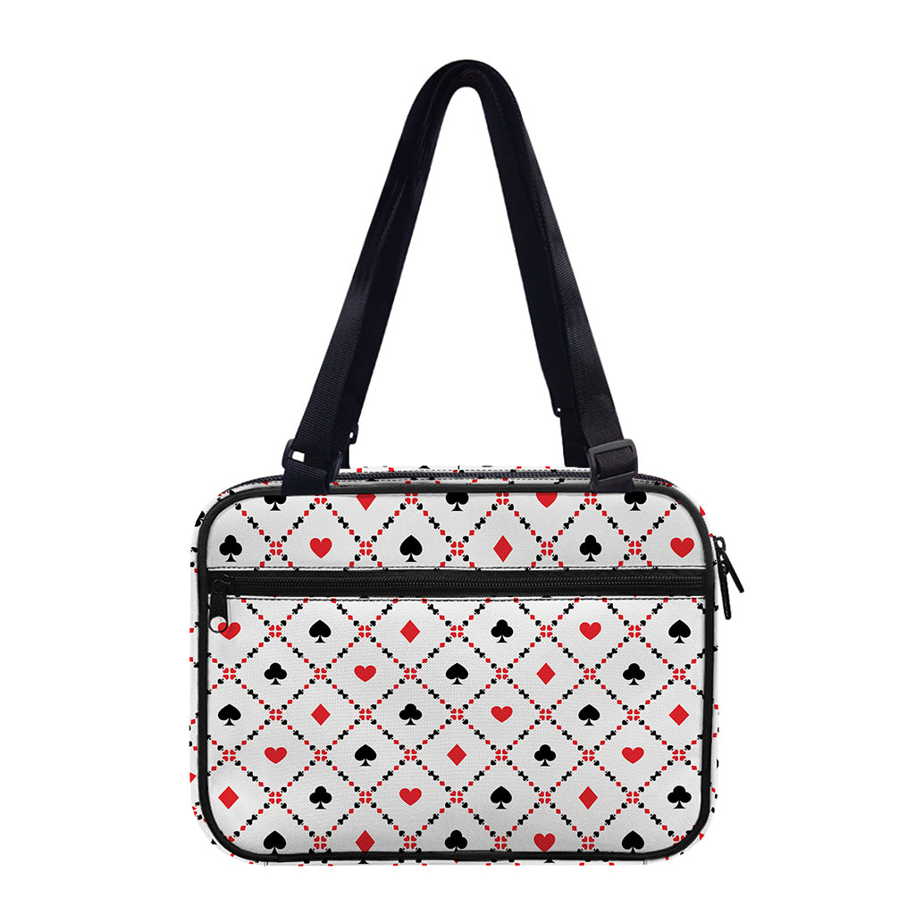 Poker Playing Card Suits Pattern Print Double Strap Bible Bag