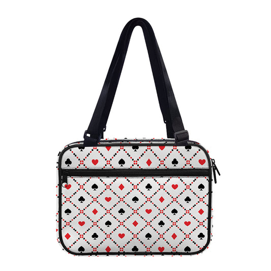 Poker Playing Card Suits Pattern Print Double Strap Bible Bag