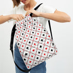 Poker Playing Card Suits Pattern Print Drawstring Backpack