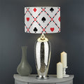 Poker Playing Card Suits Pattern Print Drum Lamp Shade