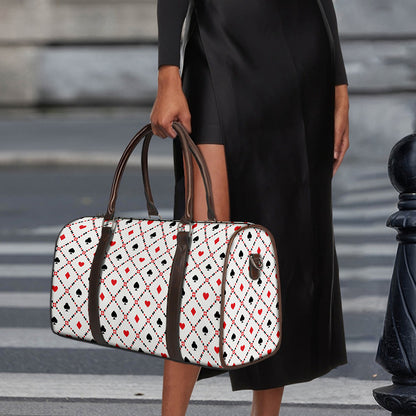 Poker Playing Card Suits Pattern Print Duffle Bag