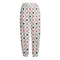 Poker Playing Card Suits Pattern Print Fleece Lined Knit Pants