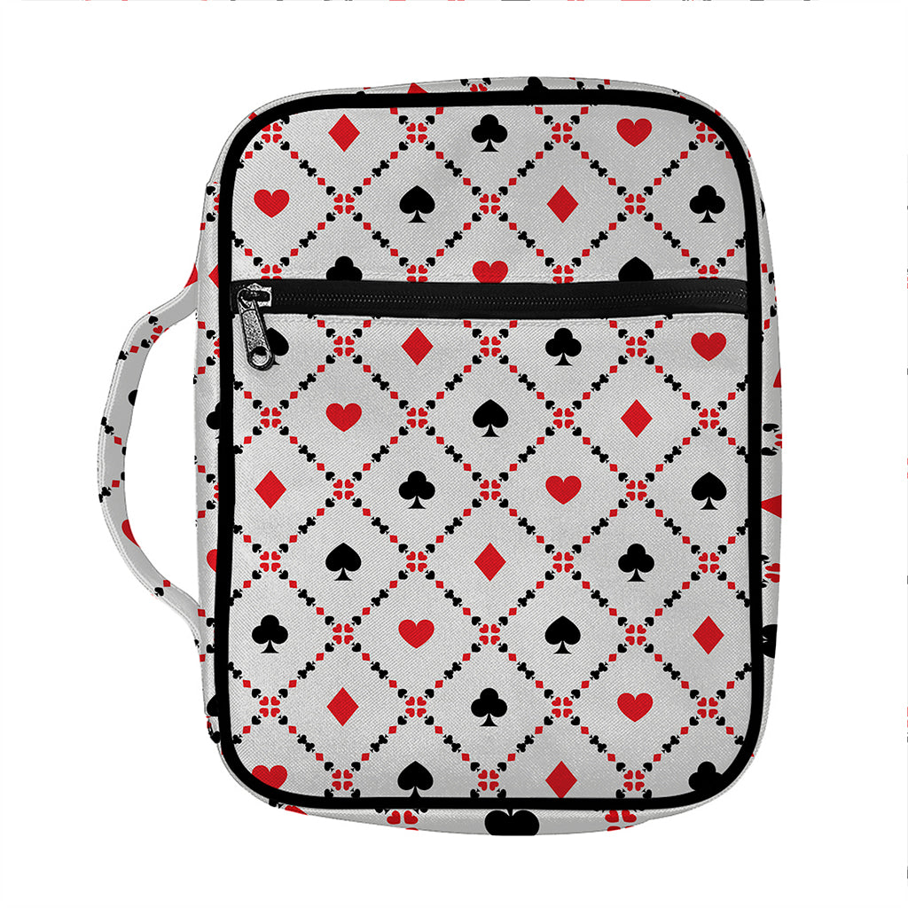 Poker Playing Card Suits Pattern Print Front Pocket Bible Bag