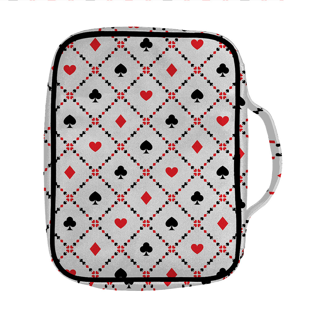 Poker Playing Card Suits Pattern Print Front Pocket Bible Bag
