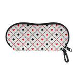 Poker Playing Card Suits Pattern Print Glasses Case