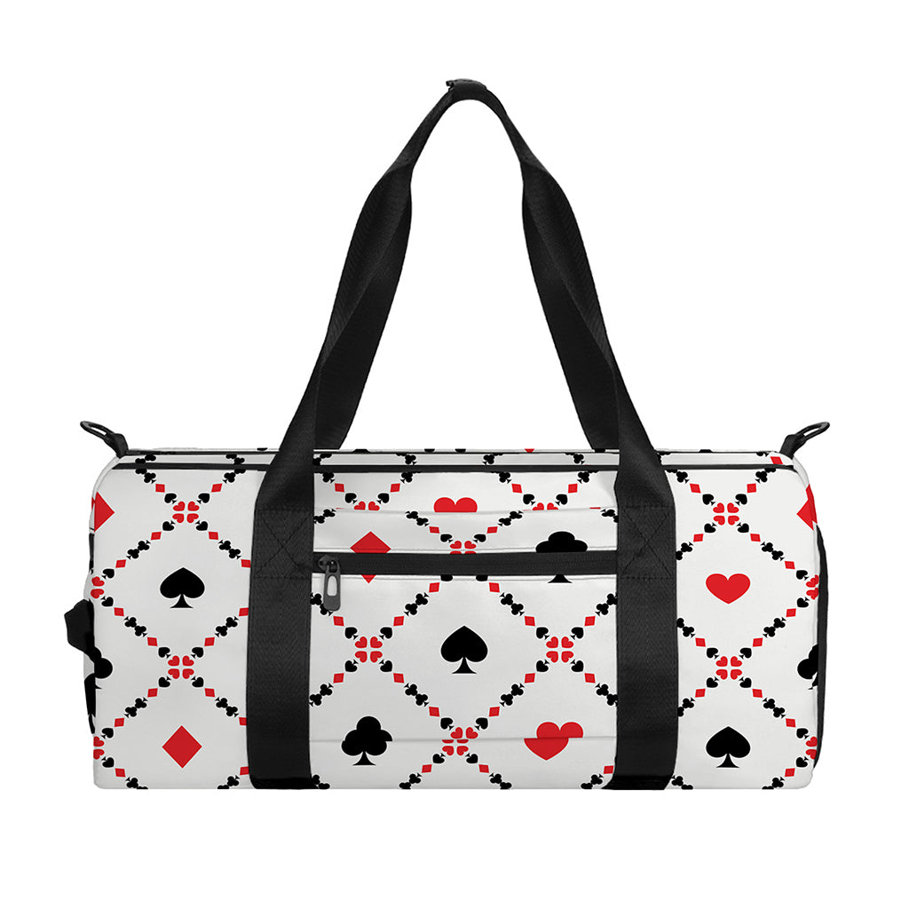 Poker Playing Card Suits Pattern Print Gym Bag