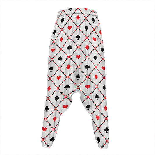 Poker Playing Card Suits Pattern Print Hammer Pants