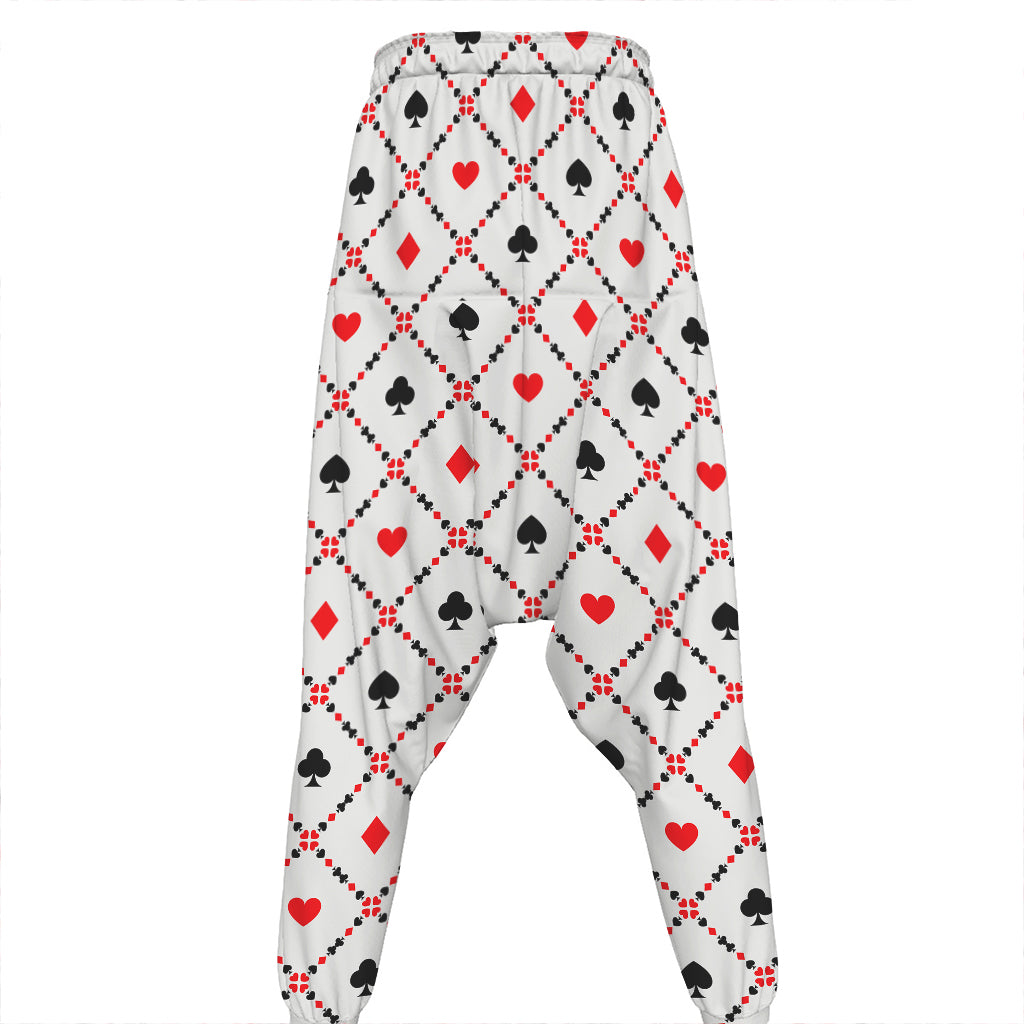 Poker Playing Card Suits Pattern Print Hammer Pants