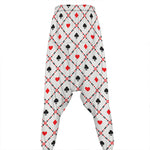 Poker Playing Card Suits Pattern Print Hammer Pants
