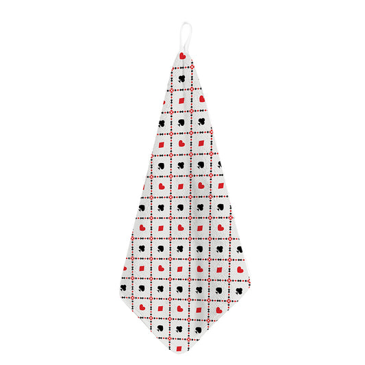 Poker Playing Card Suits Pattern Print Hand Towel