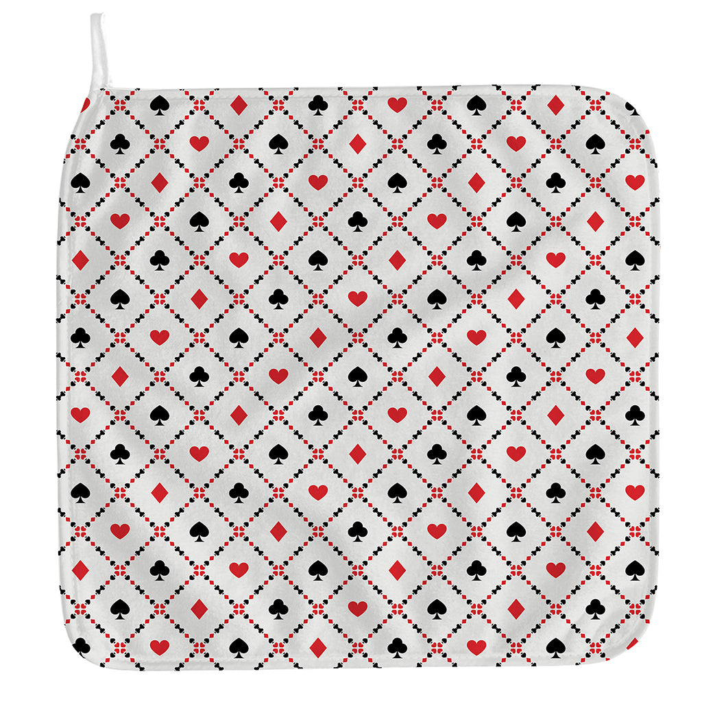 Poker Playing Card Suits Pattern Print Hand Towel