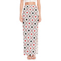 Poker Playing Card Suits Pattern Print High Slit Maxi Skirt