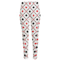 Poker Playing Card Suits Pattern Print High-Waisted Pocket Leggings