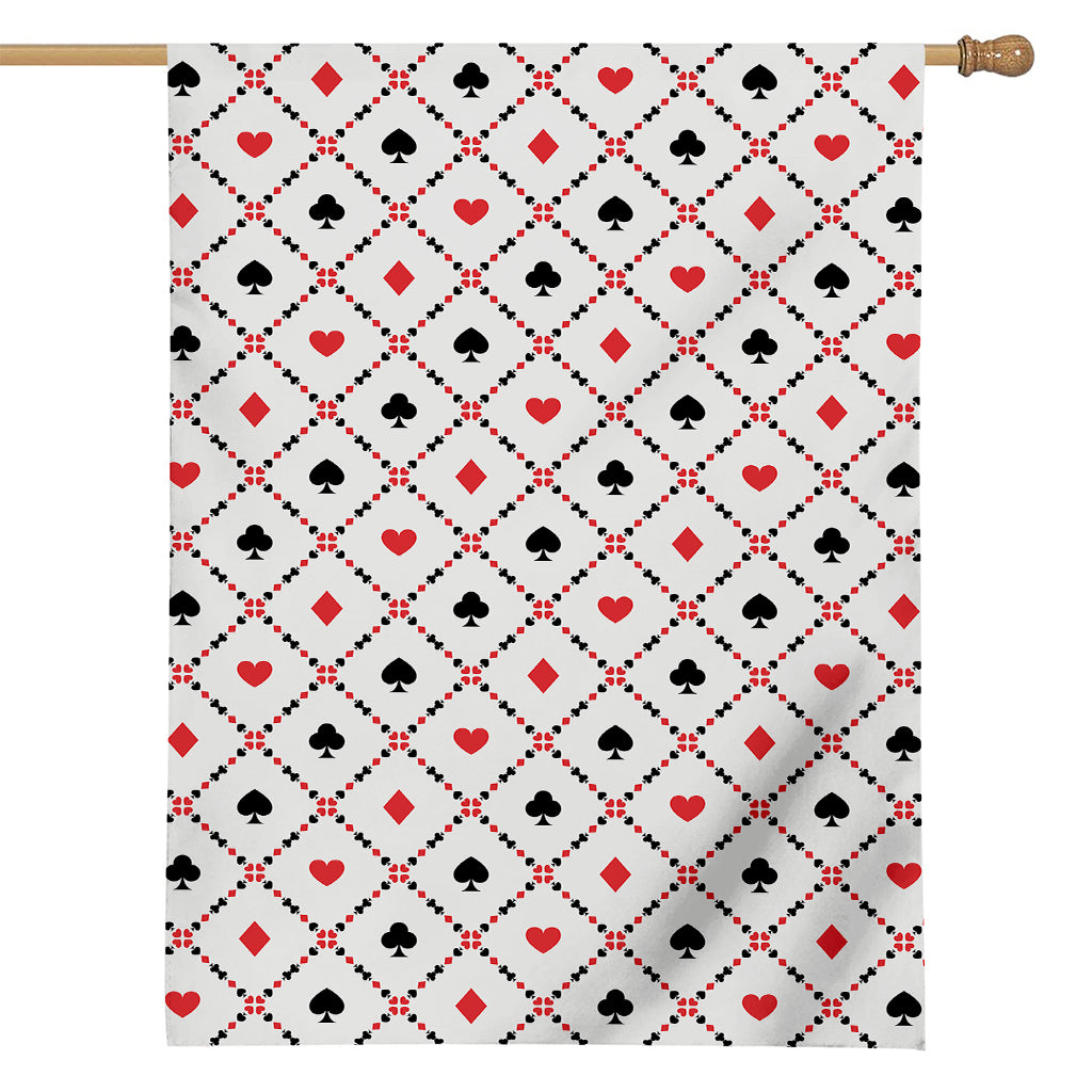Poker Playing Card Suits Pattern Print House Flag