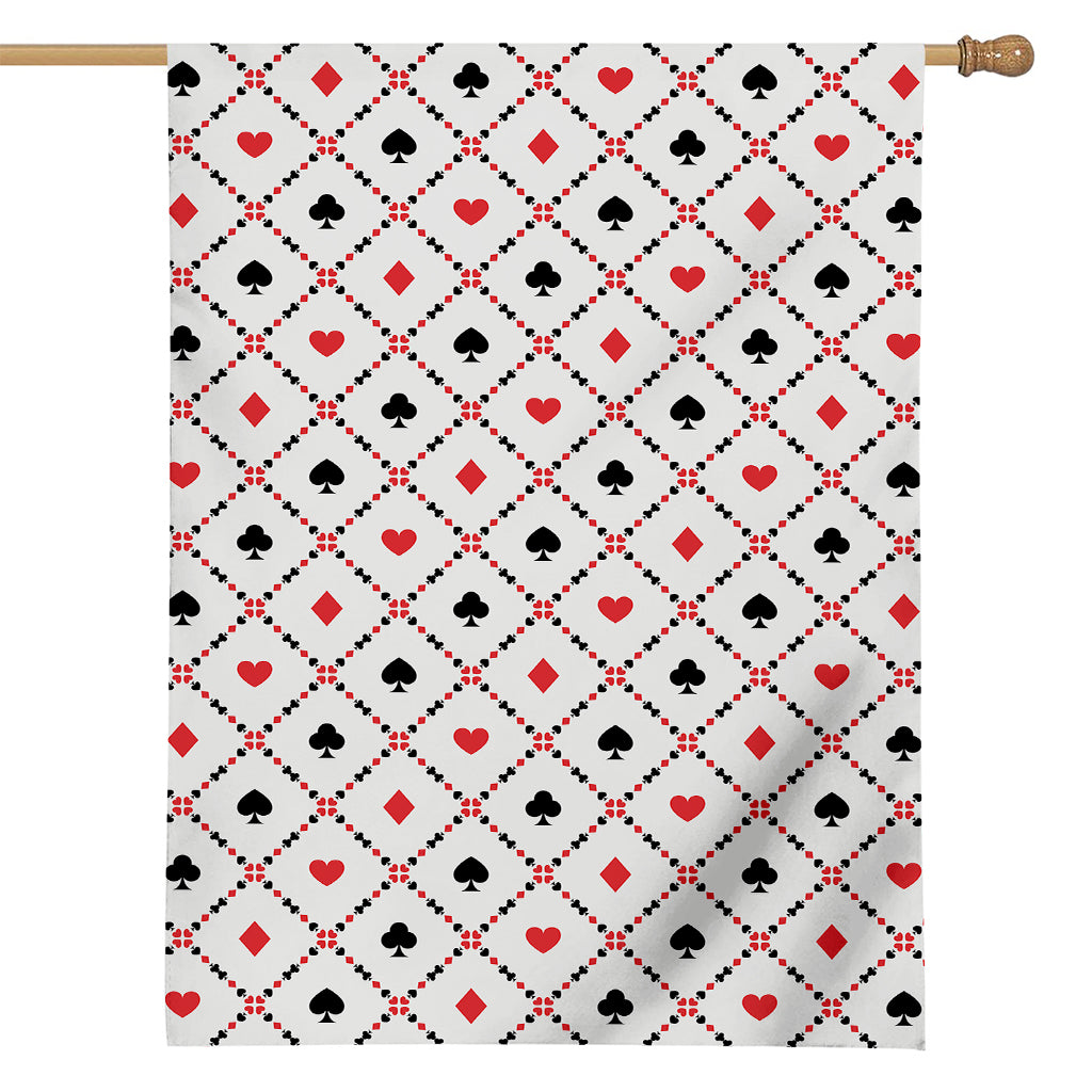 Poker Playing Card Suits Pattern Print House Flag