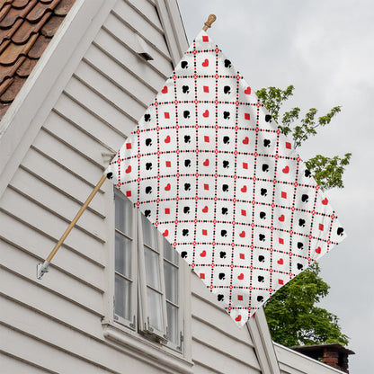 Poker Playing Card Suits Pattern Print House Flag