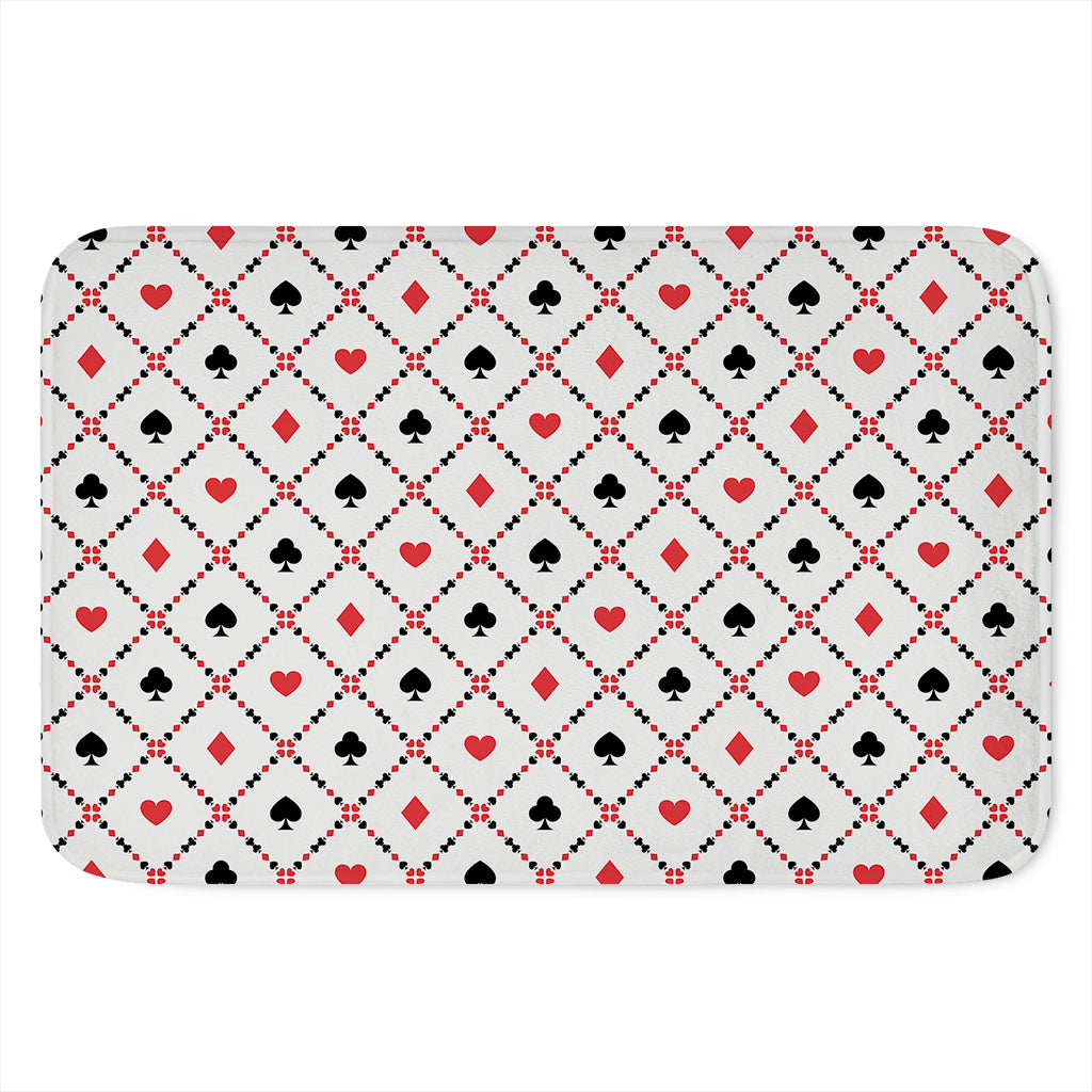 Poker Playing Card Suits Pattern Print Indoor Door Mat