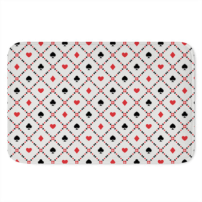 Poker Playing Card Suits Pattern Print Indoor Door Mat
