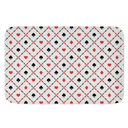 Poker Playing Card Suits Pattern Print Indoor Door Mat
