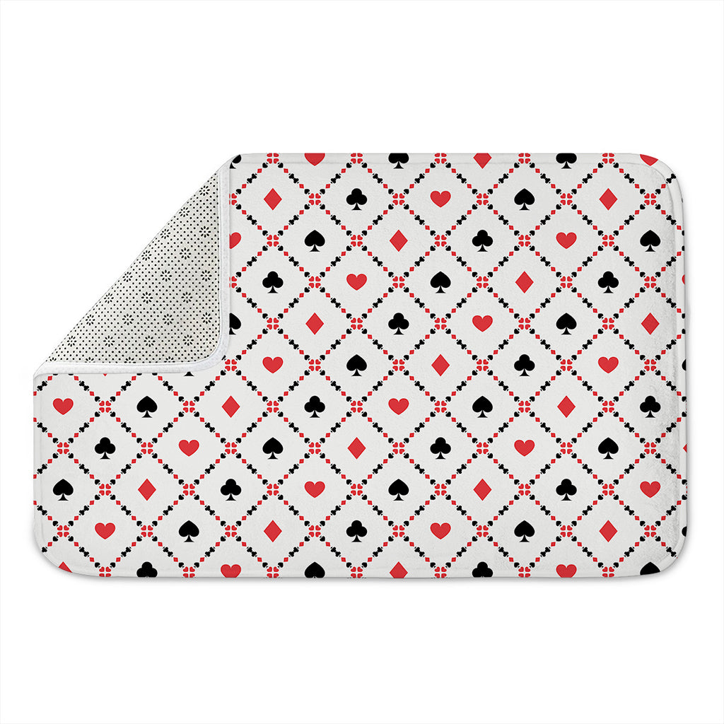 Poker Playing Card Suits Pattern Print Indoor Door Mat