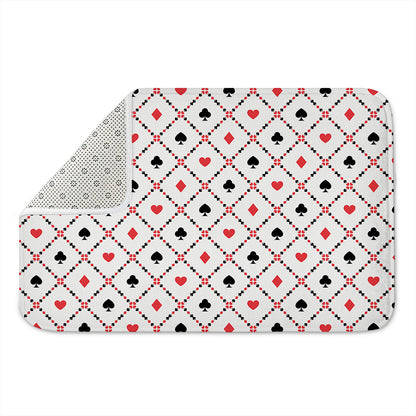 Poker Playing Card Suits Pattern Print Indoor Door Mat