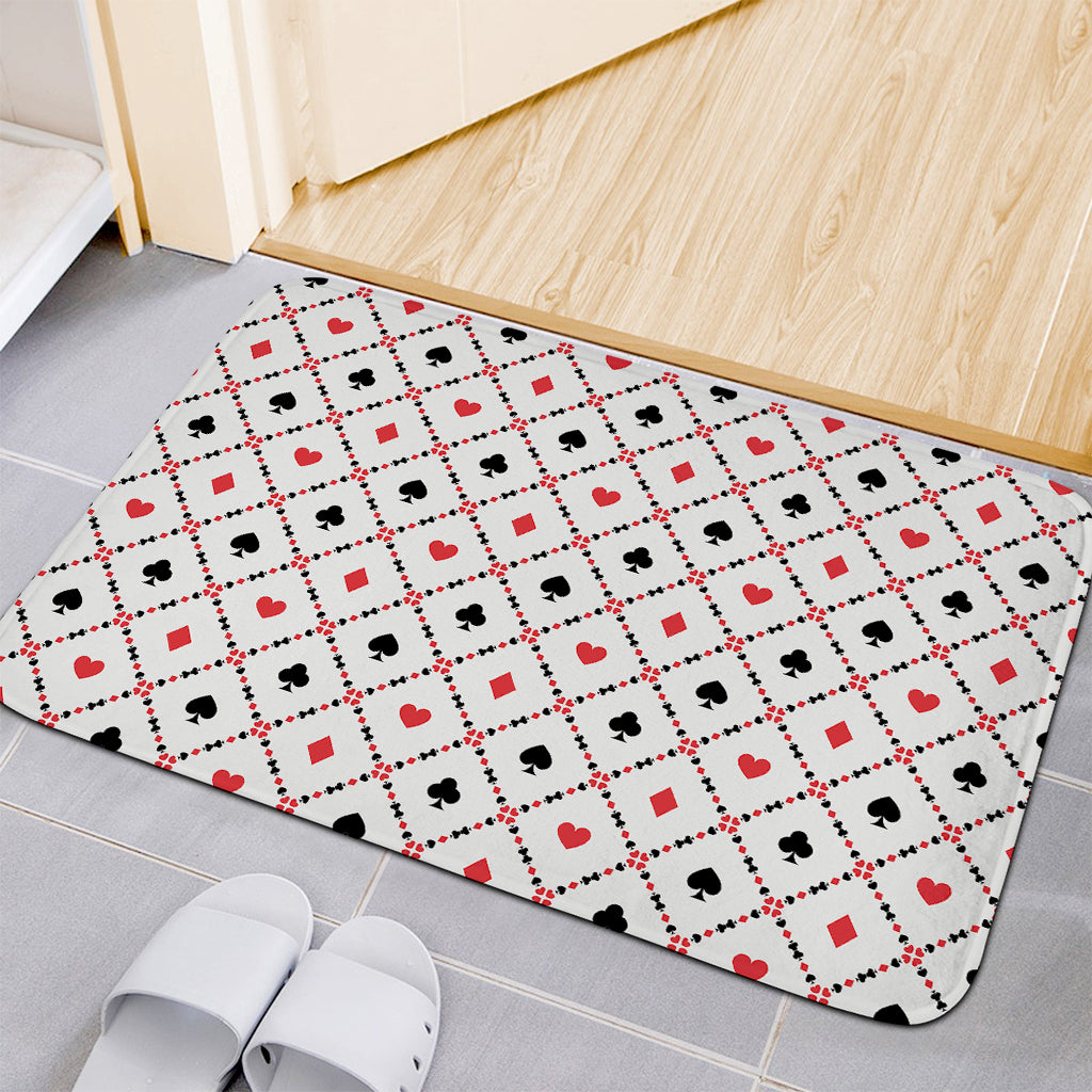 Poker Playing Card Suits Pattern Print Indoor Door Mat