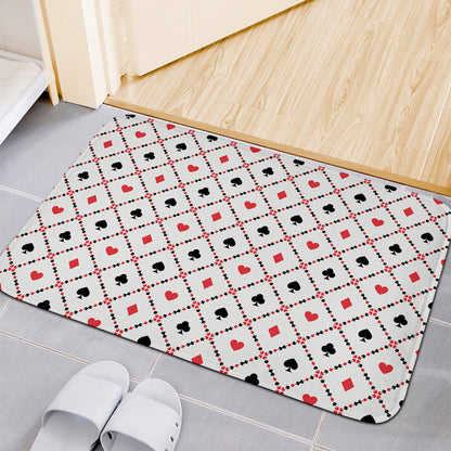 Poker Playing Card Suits Pattern Print Indoor Door Mat