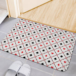 Poker Playing Card Suits Pattern Print Indoor Door Mat