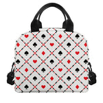 Poker Playing Card Suits Pattern Print Insulated Lunch Bag