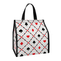Poker Playing Card Suits Pattern Print Insulated Lunch Tote