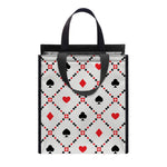 Poker Playing Card Suits Pattern Print Insulated Lunch Tote
