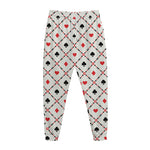 Poker Playing Card Suits Pattern Print Jogger Pants