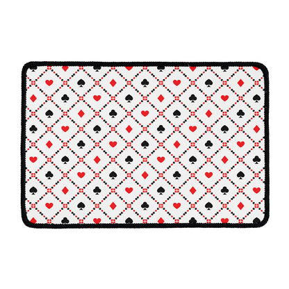 Poker Playing Card Suits Pattern Print Kitchen Mat