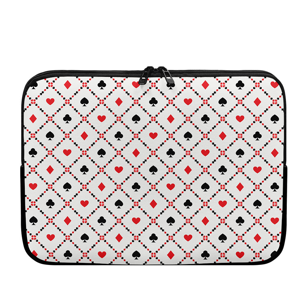 Poker Playing Card Suits Pattern Print Laptop Sleeve
