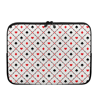 Poker Playing Card Suits Pattern Print Laptop Sleeve