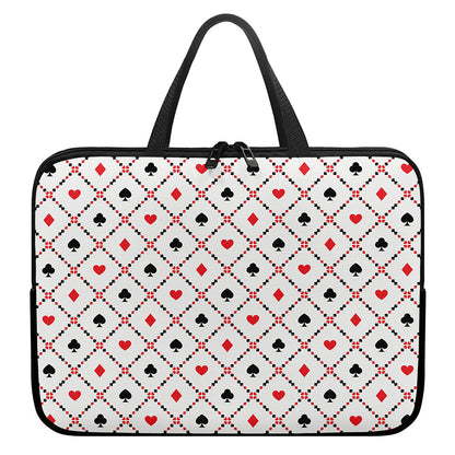 Poker Playing Card Suits Pattern Print Laptop Sleeve With Handle