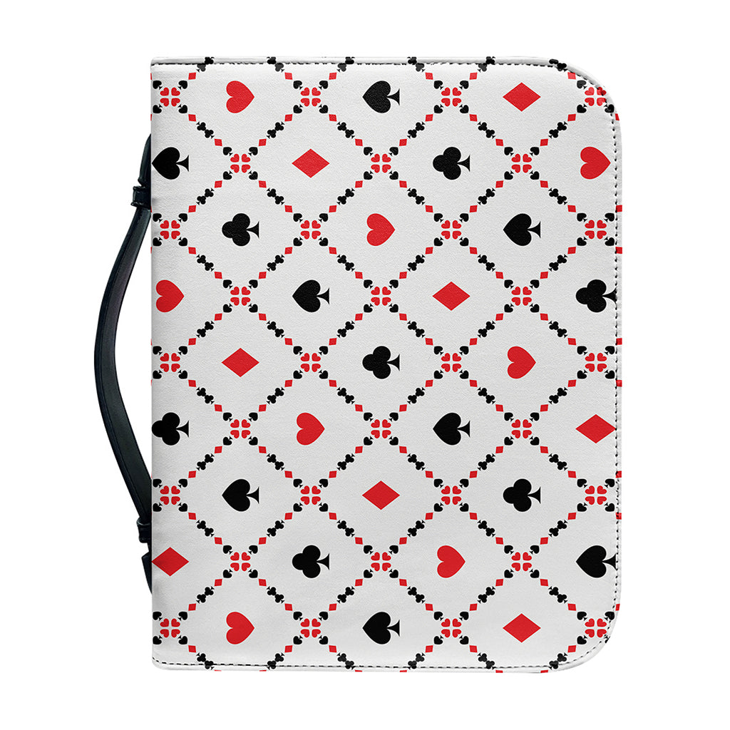 Poker Playing Card Suits Pattern Print Leather Bible Cover