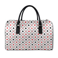 Poker Playing Card Suits Pattern Print Leather Duffel Bag