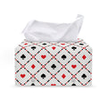 Poker Playing Card Suits Pattern Print Leather Tissue Box Cover