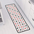 Poker Playing Card Suits Pattern Print Long Kitchen Mat