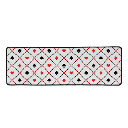 Poker Playing Card Suits Pattern Print Long Kitchen Mat