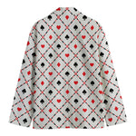 Poker Playing Card Suits Pattern Print Men's Blazer
